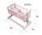 Badger Basket Heirloom Style Doll Cradle with Bedding - White/Pink